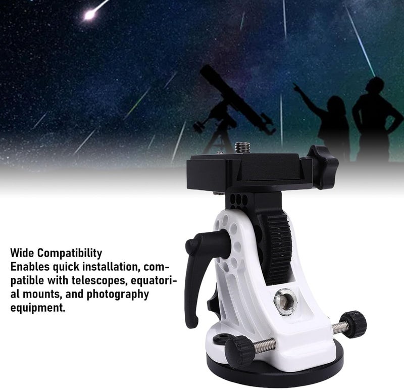 Dpofirs Telescope Mount, Latitude Adjustment Seat, 90 Degree Adjustable, Aluminum Alloy Latitude Base Mount, for Astronomy Telescope Accessory (White) - Image 4